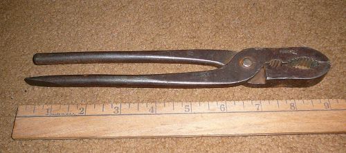 Vintage p. lowentraut 9&#034; gas and burner pliers forged newark nj screwdriver tip for sale