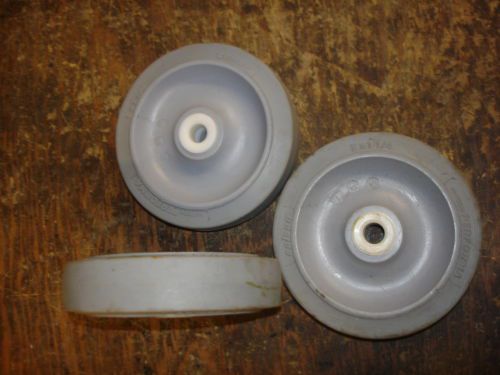 Lot of 3 poly caster  wheels size 5 x 1 1/4 colson grey color lot 203 for sale