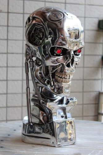 Hot 15&#034; 1/1 Terminator Bust T800 Skull Model Figure Head Statue Toy chrome
