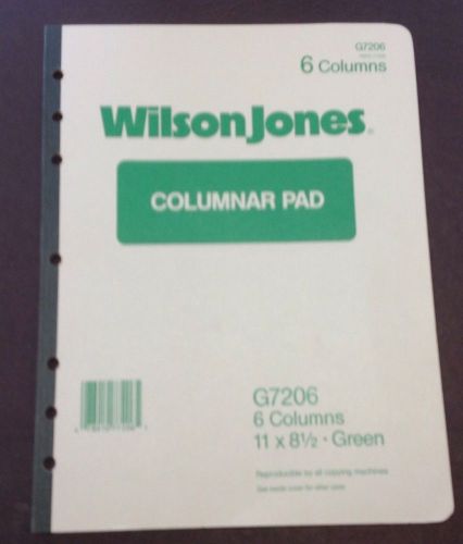 Wilson Jones G7206A Columnar Pad, 6 Columns, 50 Sheets, 11&#034;x8-1/2&#034;, Green