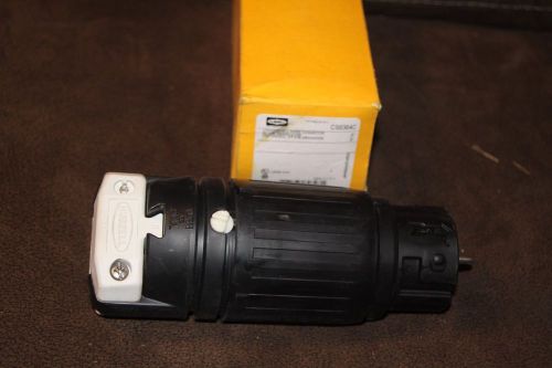 Hubbell cs6364c 50 amp twist-lock connector 3p 4w new  with w/black boot for sale