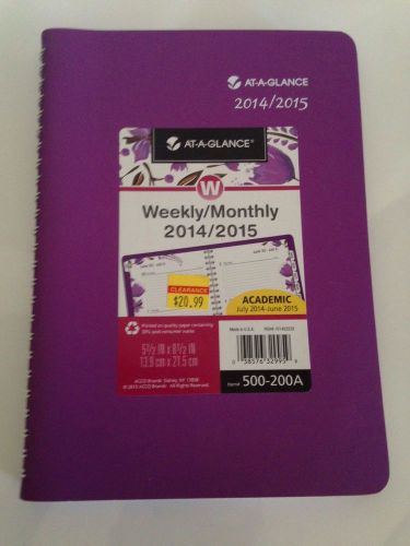 At-A-Glance Weekly-Monthly Planner, 5.5 x 8.5, Purple Floral 2014-2015