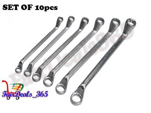 10 PCS RING SPANNERS DOUBLE ENDED CHROME FINISH 6MM TO 27MM FOR AUTOMOTIVE USE