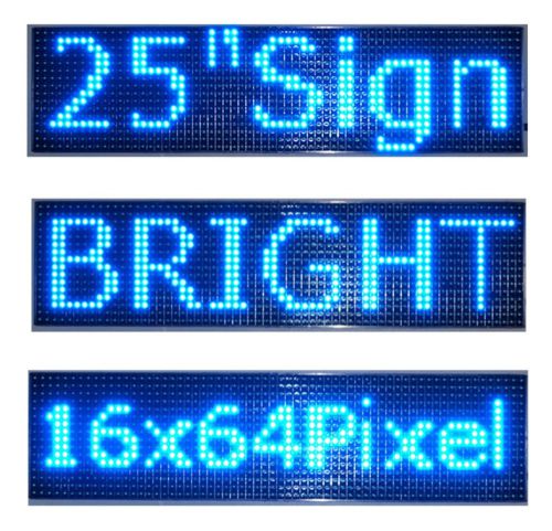 5pcs 25&#034;x 6.5&#034; led sign programmable scrolling window message display blue p10 for sale