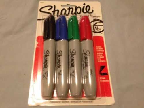 Sharpie broad large permanent markers assorted colors chisel tip 38254pp 4 pack for sale