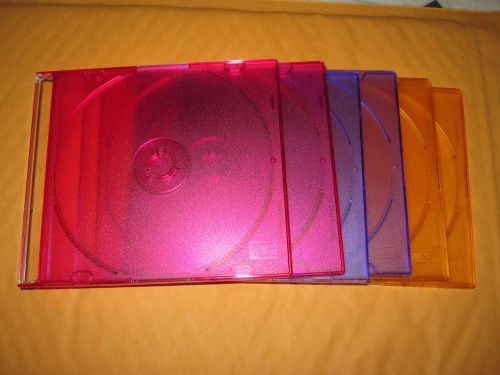 SIX assorted color slim jewel cases