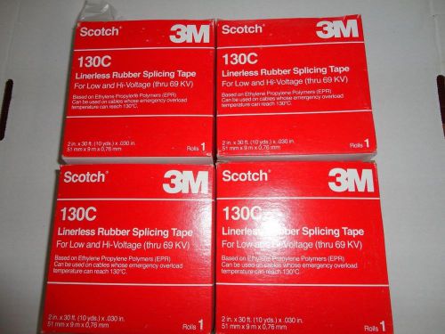 SCOTCH 3M LINERLESS RUBBER SPLICING TAPE 130C - 4 ROLLS