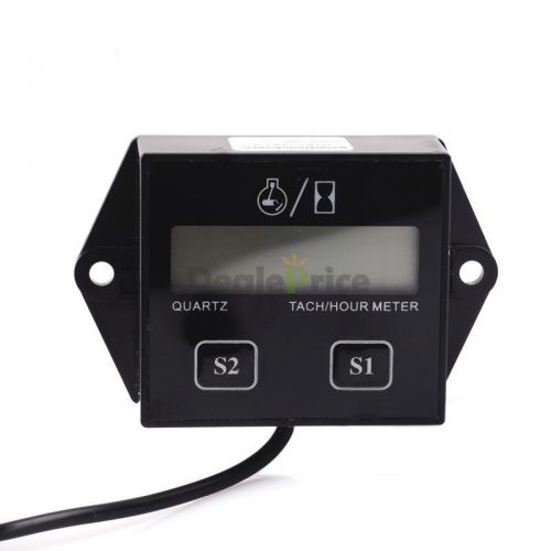 USA Digital Engine Tach Tachometer Hour Meter Inductive for Motorcycle Motor EC
