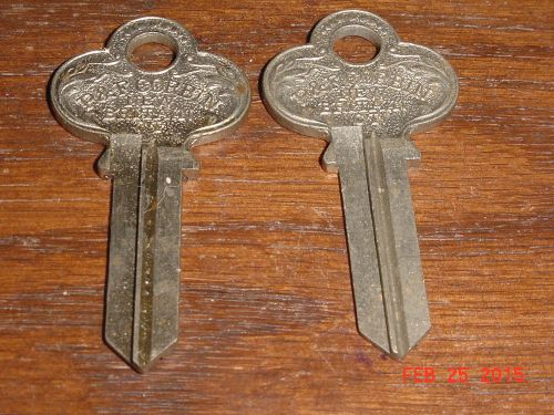 Locksmith vintage nos 2 key blanks 4k antique victorian steampunk p&amp;f corbin for sale