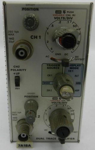 Tektronix 7A18A Dual Trace Amplifier PARTS-AS-IS *D2E