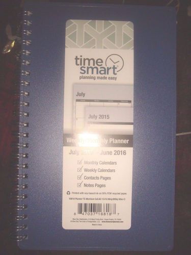 Time Smart Planning Made Easy Weekly Monthly Planner July 2015-June 2016 NEW