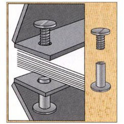 Trubind 1/8-inch black aluminum chicago screws, 100 sets (spb0108) for sale