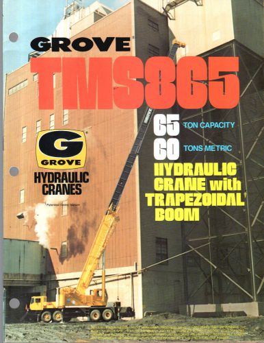 1979 GROVE TMS865 60 65 TON CRANE BOOM CONSTRUCTION EQUIPMENT BROCHURE