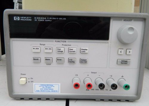 Hp e3633a single output dual range programmable dc power supply calibrated for sale