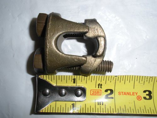 Large bronze blackburn pipe clamp 2820 2b20 ground rod wire threaded key for sale