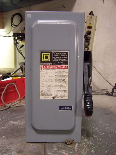 SQUARE D 30 AMP FUSED SAFETY SWITCH 600 VAC 20 HP 3 PHASE H361