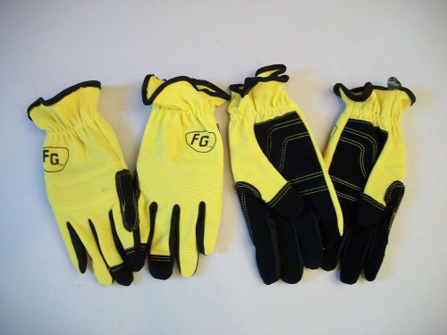 FG Firm Grip high performance work gloves yellow Size L 2 pair -  NWOT #3101-96