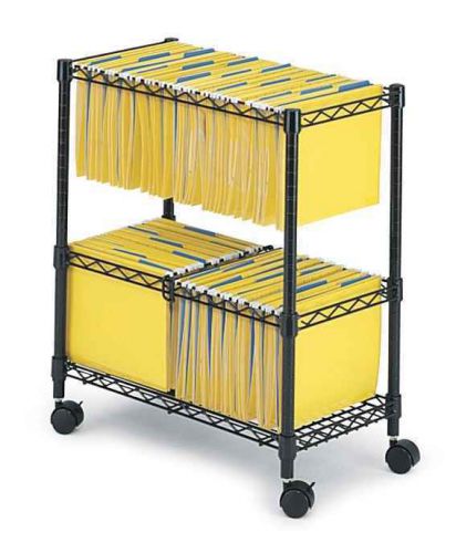 2 Tier Rolling File Cart in Black Finish [ID 37028]