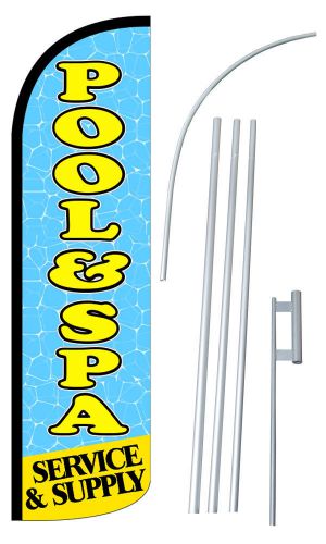 Pool &amp; Spa Extra Wide Windless Swooper Flag Jumbo Banner Pole /Spike