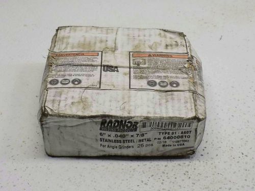 Lot of 25 Radnor 64000810 6in. Cut-Off Wheels