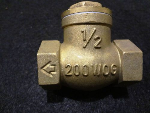 B &amp; k / mueller 1/2&#034; brass swing check valve female pipe thread ~ 200 wog ~ new for sale