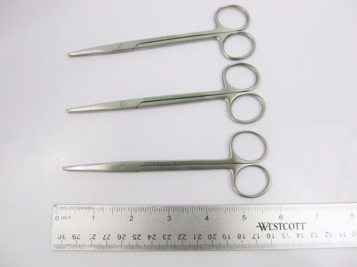 3 Metzenbaum Scissors  &#034;KREBS&#034; straight 14 cm high quality German Steel KREBS