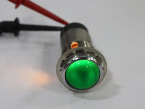 Vintage dialight dialco green light 120v pilot indicator push cap with bulb for sale