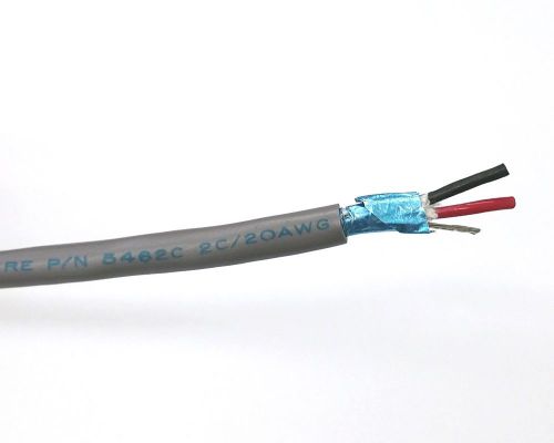 25&#039; alpha 5462c 2 conductor 20 gauge shielded cable 25 foot length ~ 2c 20awg for sale