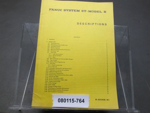 Fanuc System 6T-Model B Descriptions Manual B-52242E/01 Original