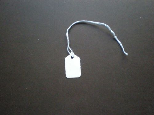 200 Blank White Price Tags with String #1 Measures 9/16 by 15/16 inches