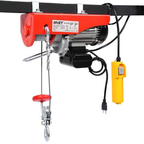 Mini electric wire hoist remote control garage auto shop overhead lift 1320 lbs for sale