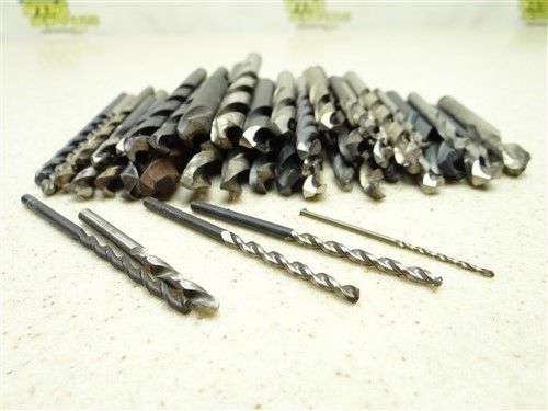 LOT OF 47 STRAIGHT SHANK DRILLS 1/16&#034; TO 15/32&#034; CLE-FORGE GURHING BUTTERFIELD