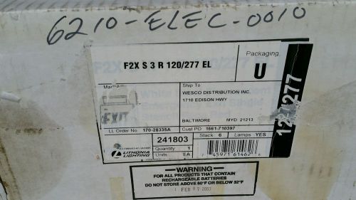 Brand New Lithonia FX-EL Series 120/277 EL  Emergency Exit Sign