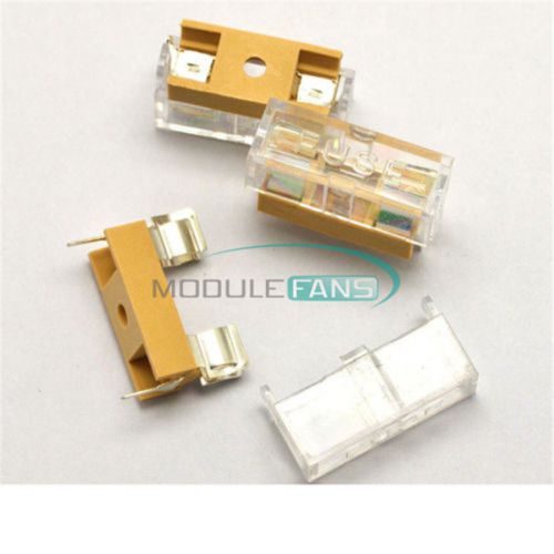 10pcs panel mount pcb fuse case holder with cover for 5x20mm fuse 250v 6a new for sale