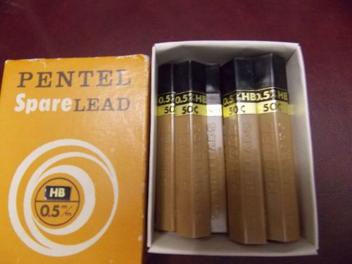 Vintage Pentel spare leads 0.5mm HB refill for mechanical pencils 8 tubes In Box