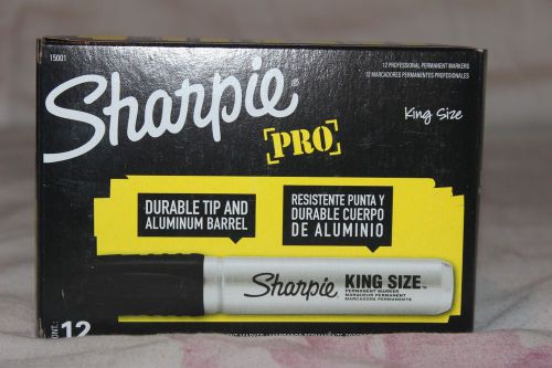 Sharpie Pro King Size Permanent Markers Chisel Tip 12 Count Box Black new