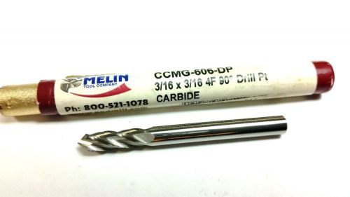 MELIN 3/16&#034; Solid Carbide 90 Degree 4 Flute Drill Mill (Q 114)