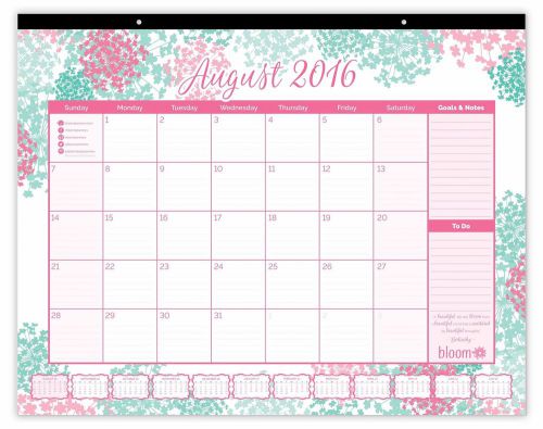 Academic Desk Calendar, Bloom