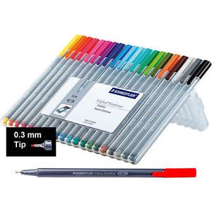 Staedtler Triplus Fineliner 0.3 mm Pens, 20 Color Pack (334 SB20)