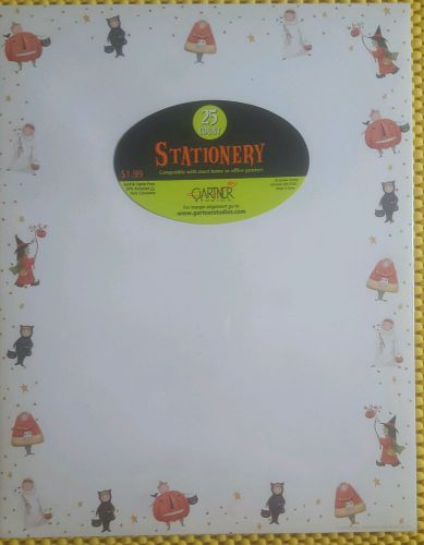 NIP Recycled Costume Kids Halloween 50 Count Stationary &amp; 25 Tan Envelopes