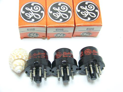3- INDUSTRIAL 1960s GE 6H6 Vintage Stereo Radio Amp Vacuum OEM Tube Part NOS NIB
