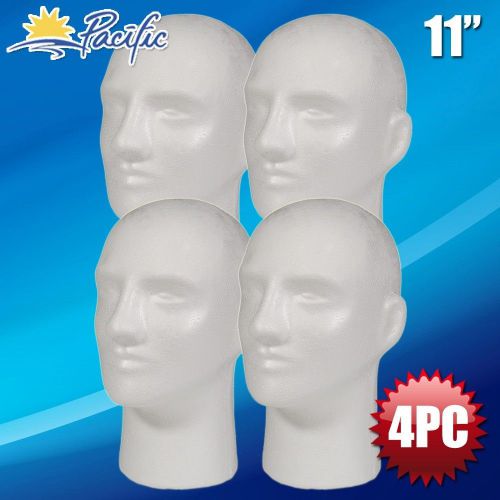4pc 11&#039; male styrofoam foam mannequin manikin head wig display hat glasses for sale