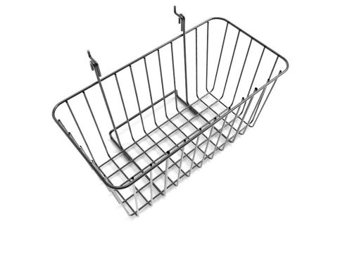 12 x 6 Wire Rectangular Basket for Gridwall or Slatwall - Black119076