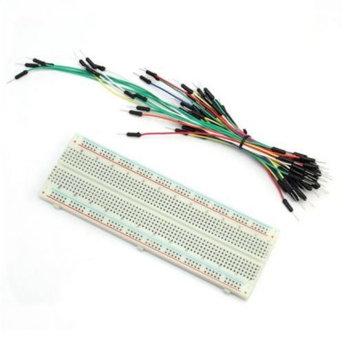830 tie points solderless pcb breadboard mb102+65pcs jumper cable wire arduino for sale