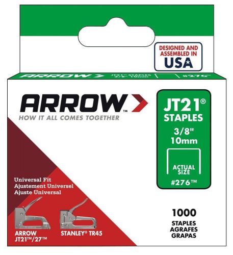 Arrow Fastener 276 3/8in. ~ JT21 Light Duty Staple 1,000 Pc.