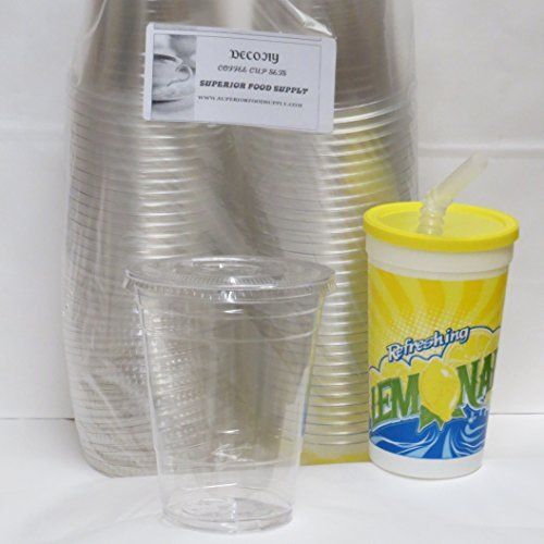 12 Oz. CLEAR Cups with Lids for Iced Coffee Bubble Boba Tea Smoothie - 50 New