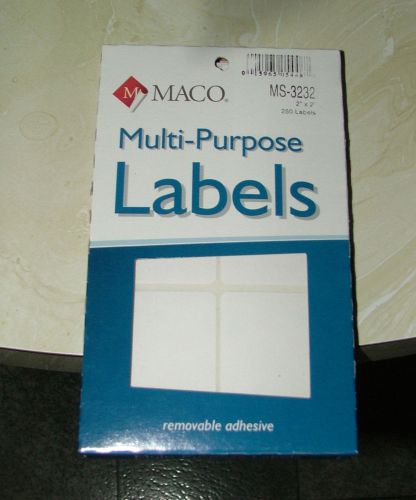 Maco MS-3232 Mulitpurpose Removable Labels - 2&#034; X 2&#034;