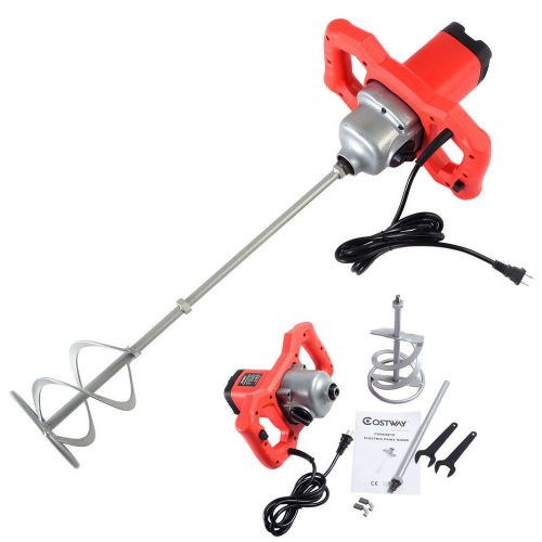 Electric mortar mixer 1600w dual high low gear 6 speed paint cement grout new for sale