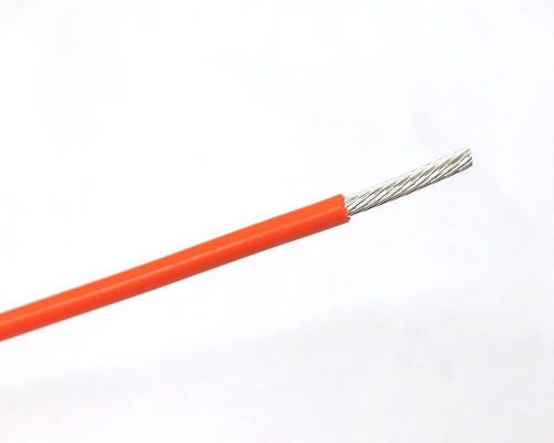 10&#039; 16AWG ORANGE Hi Temp Insulated Stranded Silver Plated 600 Volt Hook-Up Wire