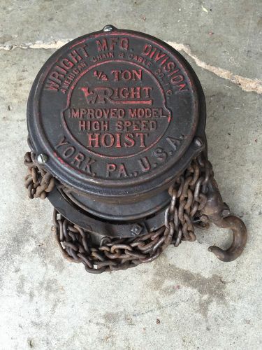 Wright hoist 1/2 ton high speed chain engine heavy duty rachel lever winch for sale